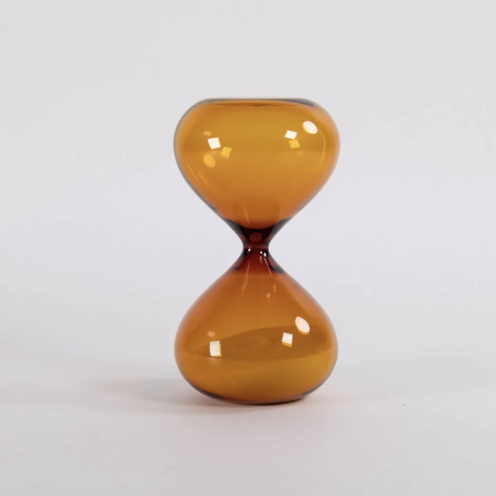 Hourglass Decor - 3 minutes, Amber, Glass